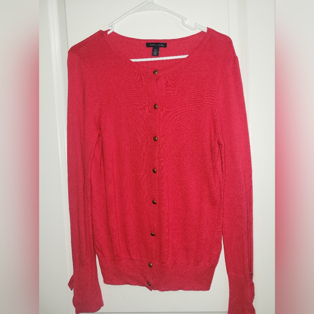 Tommy Hilfiger Women's Vibrant Red Cardigan With Bow Detail
